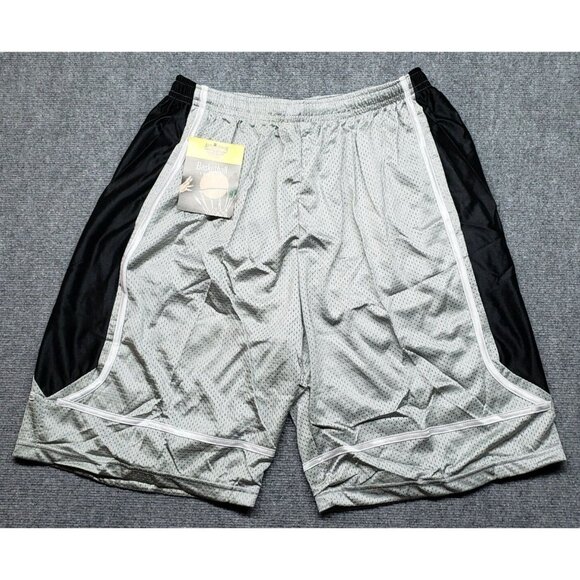 Active Force Athletic Shorts Mens 2XL Gray Black Basketball Uniform Y2K New - Picture 2 of 10